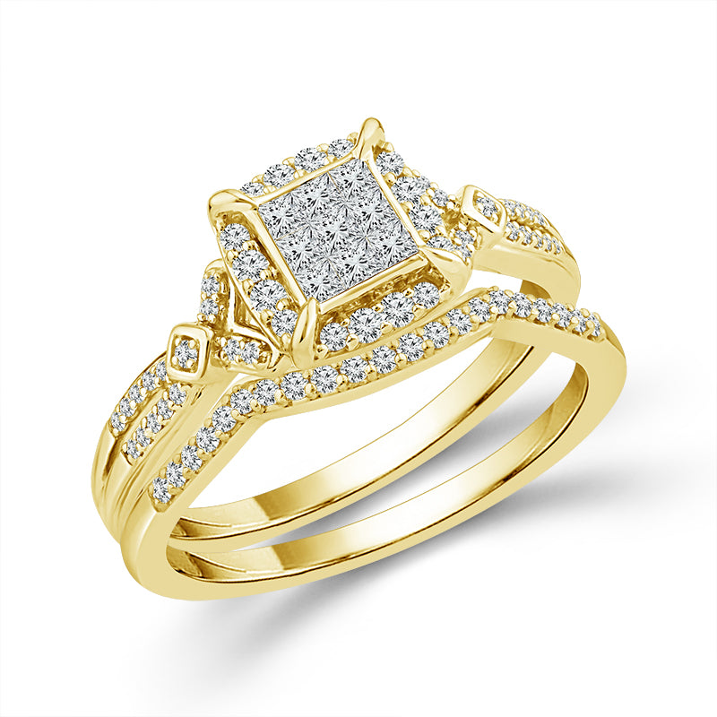 Diamond Bridal Set 0.40 ct tw 10k Yellow Gold