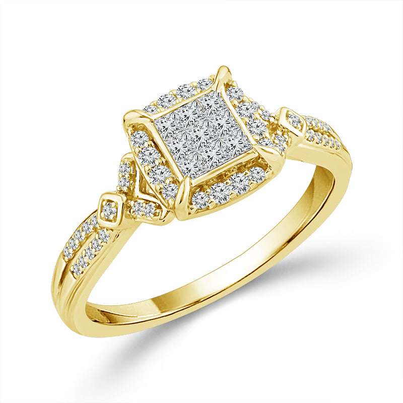 Diamond Bridal Set 0.40 ct tw 10k Yellow Gold