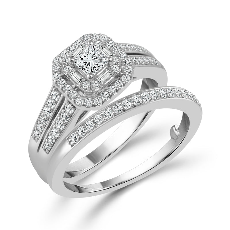 Diamond Bridal Set 0.75 ct tw 10k White Gold