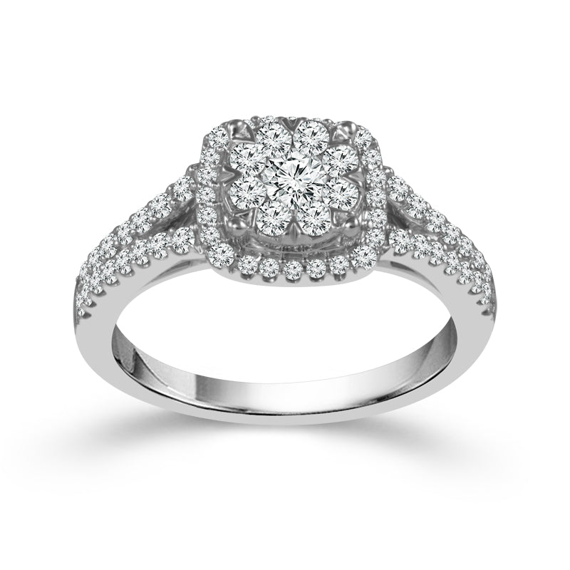 Diamond Engagement Ring 0.85 ct tw 14k White Gold