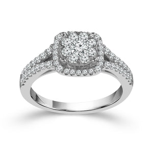 Diamond Engagement Ring 0.85 ct tw 14k White Gold