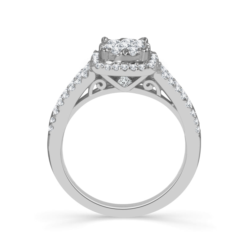 Diamond Engagement Ring 0.85 ct tw 14k White Gold