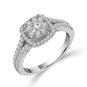 Diamond Engagement Ring 0.85 ct tw 14k White Gold