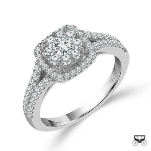 Diamond Bridal Set 1 ct tw 14k White Gold
