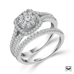 Diamond Bridal Set 1 ct tw 14k White Gold