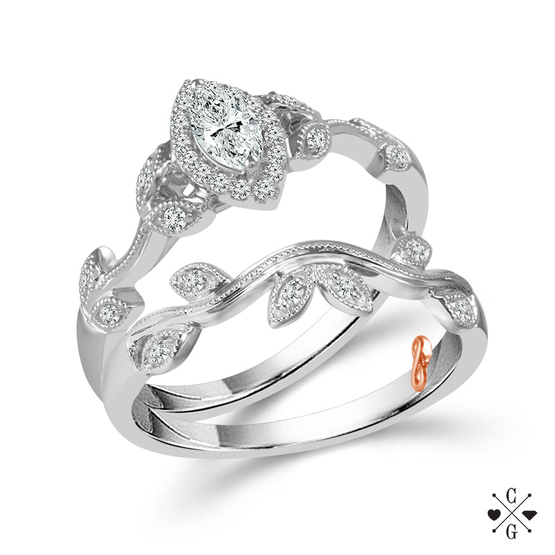 Diamond Bridal Set 0.4 ct tw 14k White Gold