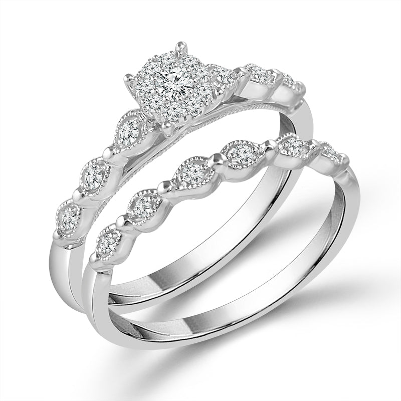 Diamond Bridal Set 0.2 ct tw 10k White Gold