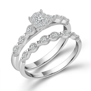 Diamond Bridal Set 0.2 ct tw 10k White Gold