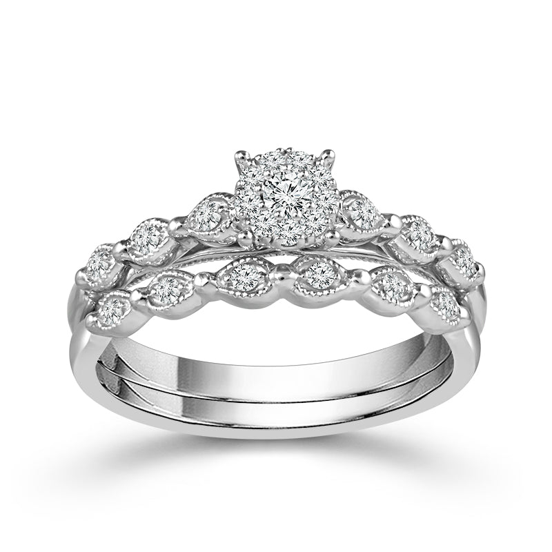 Diamond Bridal Set 0.2 ct tw 10k White Gold