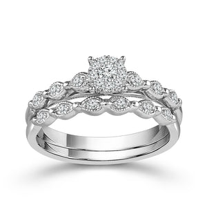 Diamond Bridal Set 0.2 ct tw 10k White Gold