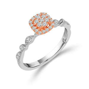 Diamond Bridal Set 0.33 ct tw 10k White Gold+10k Rose Gold