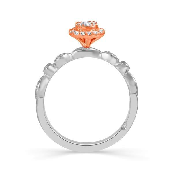 Diamond Bridal Set 0.33 ct tw 10k White Gold+10k Rose Gold