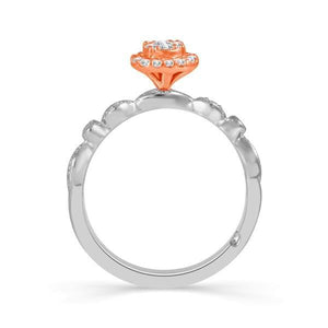 Diamond Bridal Set 0.33 ct tw 10k White Gold+10k Rose Gold