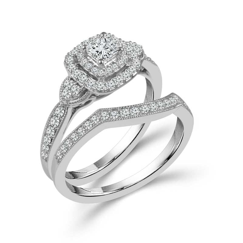 Diamond Bridal Set 0.75 ct tw 10k White Gold