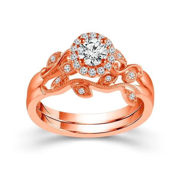 Diamond Bridal Set 0.25 ct tw 10k Rose Gold