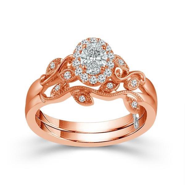 Diamond Bridal Set 0.25 ct tw 10k Rose Gold
