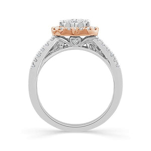 Diamond Bridal Set 0.75 ct tw 10k White Gold+10k Rose Gold