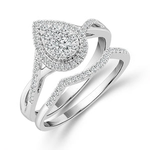 Diamond Bridal Set 0.4 ct tw 10k White Gold