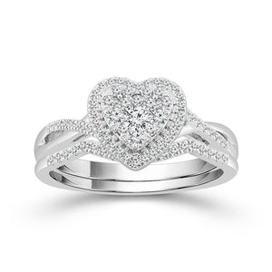 Diamond Bridal Set 0.4 ct tw 10k White Gold