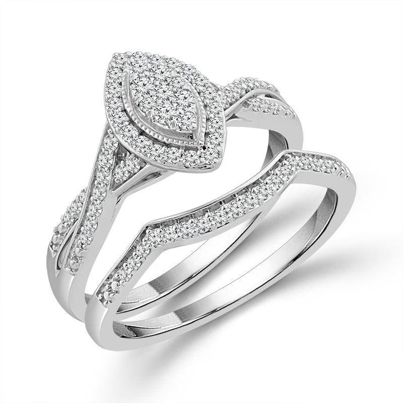 Diamond Bridal Set 0.4 ct tw 10k White Gold