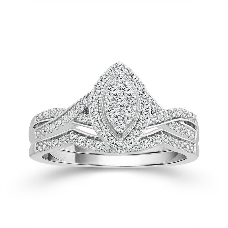 Diamond Bridal Set 0.4 ct tw 10k White Gold
