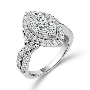 Diamond Bridal Set 1.20 ct tw 14k White Gold