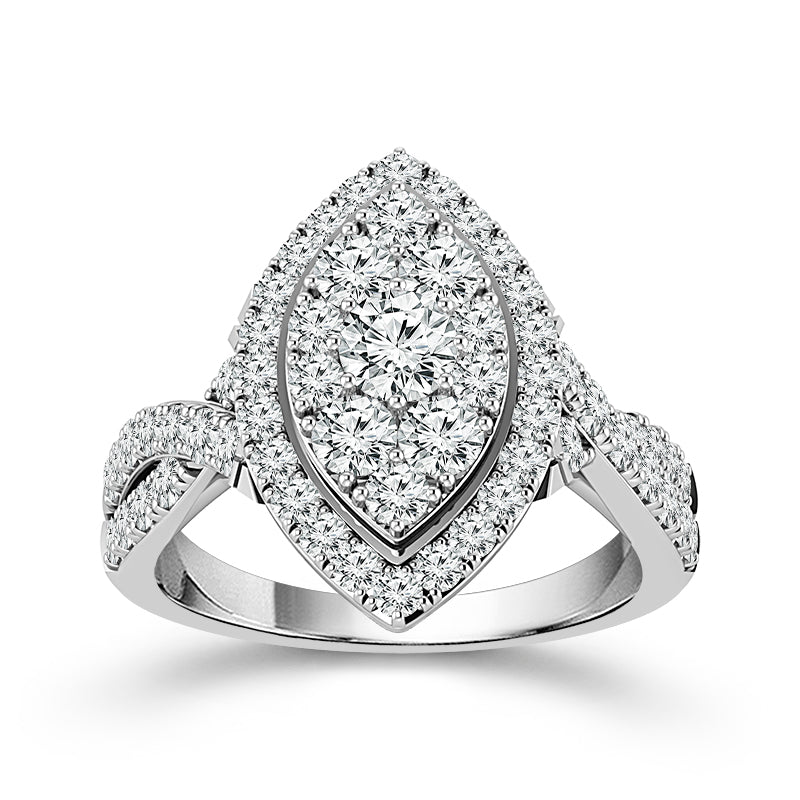Diamond Bridal Set 1.20 ct tw 14k White Gold