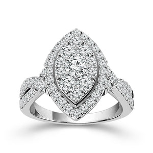 Diamond Bridal Set 1.20 ct tw 14k White Gold