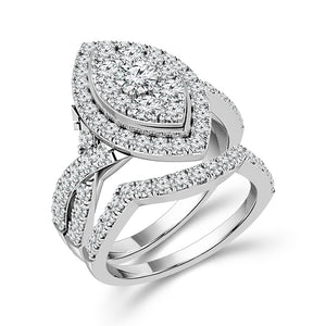 Diamond Bridal Set 1.20 ct tw 14k White Gold