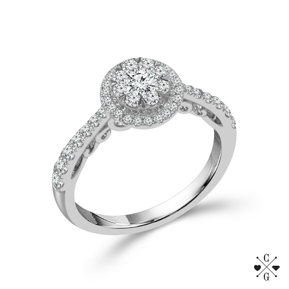 Diamond Engagement Ring 0.75 ct tw 14k White Gold