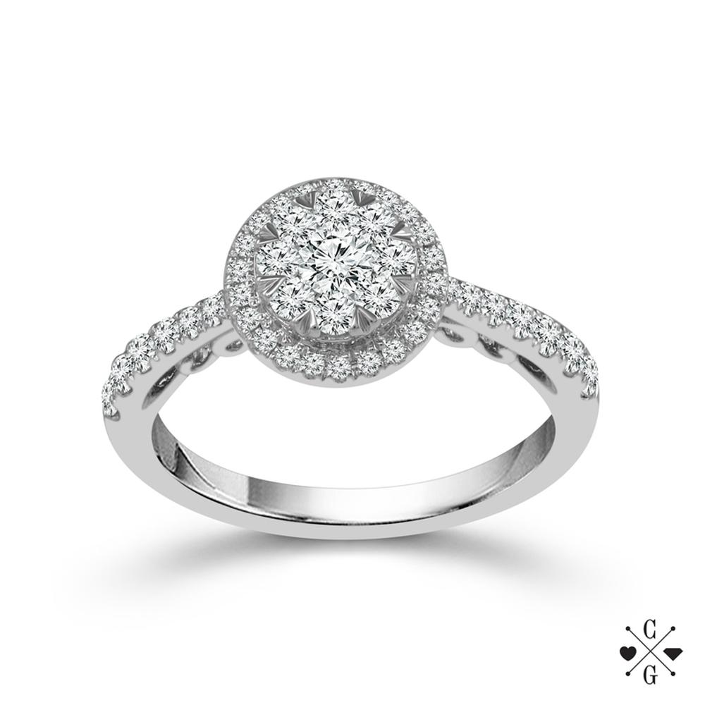 Diamond Engagement Ring 0.75 ct tw 14k White Gold