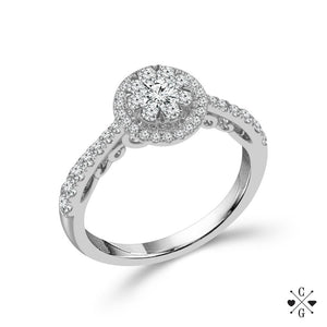 Diamond Engagement Ring 0.75 ct tw 14k White Gold