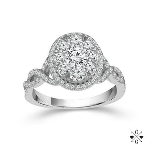 Diamond Engagement Ring 1 ct tw 14k White Gold