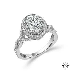 Diamond Engagement Ring 1 ct tw 14k White Gold