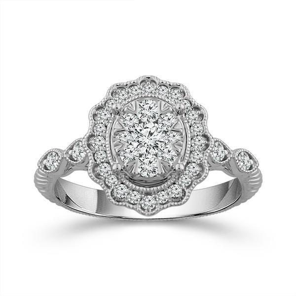 Diamond Engagement Ring 0.63 ct tw 14k White Gold