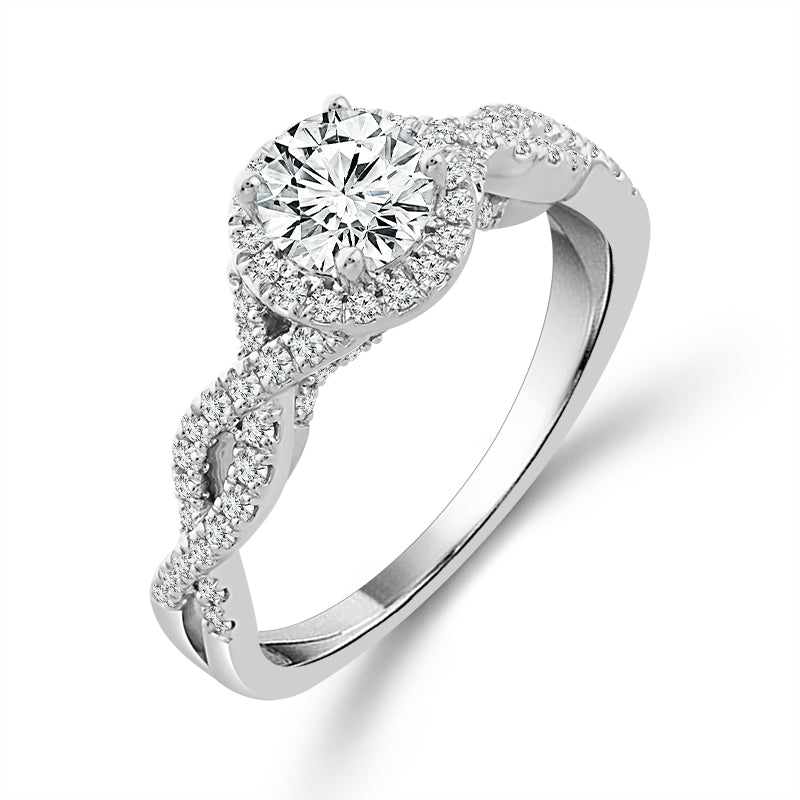 Diamond Engagement Ring 0.90 ct tw 14k White Gold