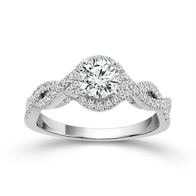 Diamond Engagement Ring 0.90 ct tw 14k White Gold