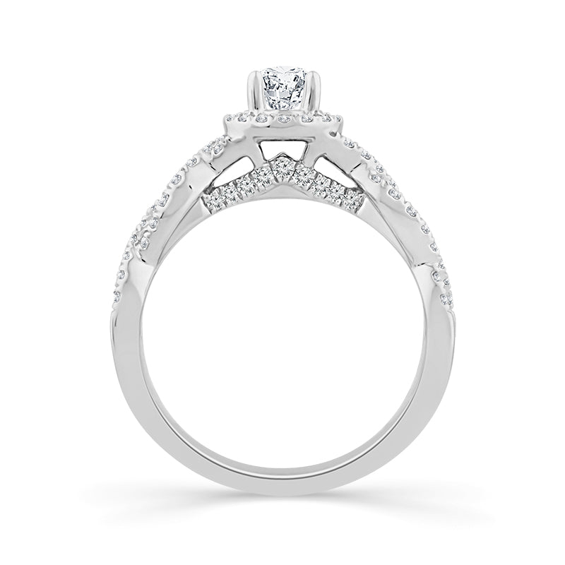 Diamond Engagement Ring 0.90 ct tw 14k White Gold