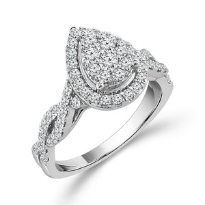 Diamond Engagement Ring 0.75 ct tw 14k White Gold