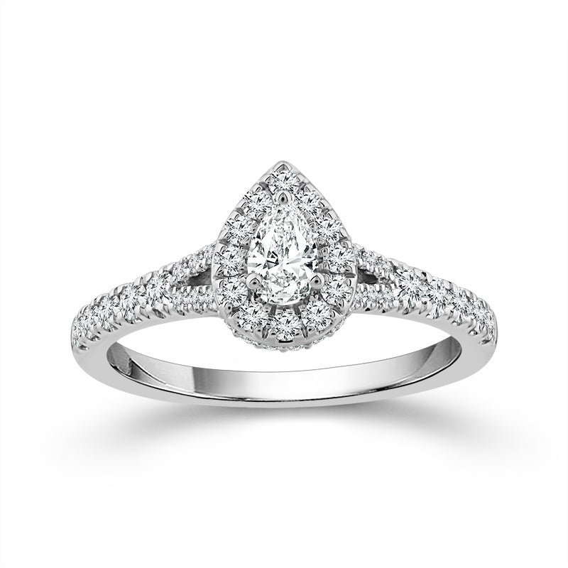 Diamond Engagement Ring 0.63 ct tw Pear 14k White Gold