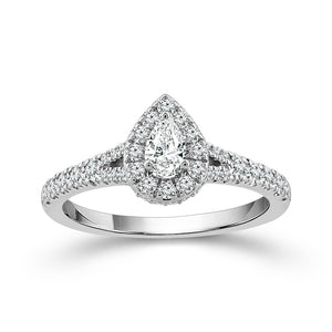 Diamond Engagement Ring 0.63 ct tw Pear 14k White Gold