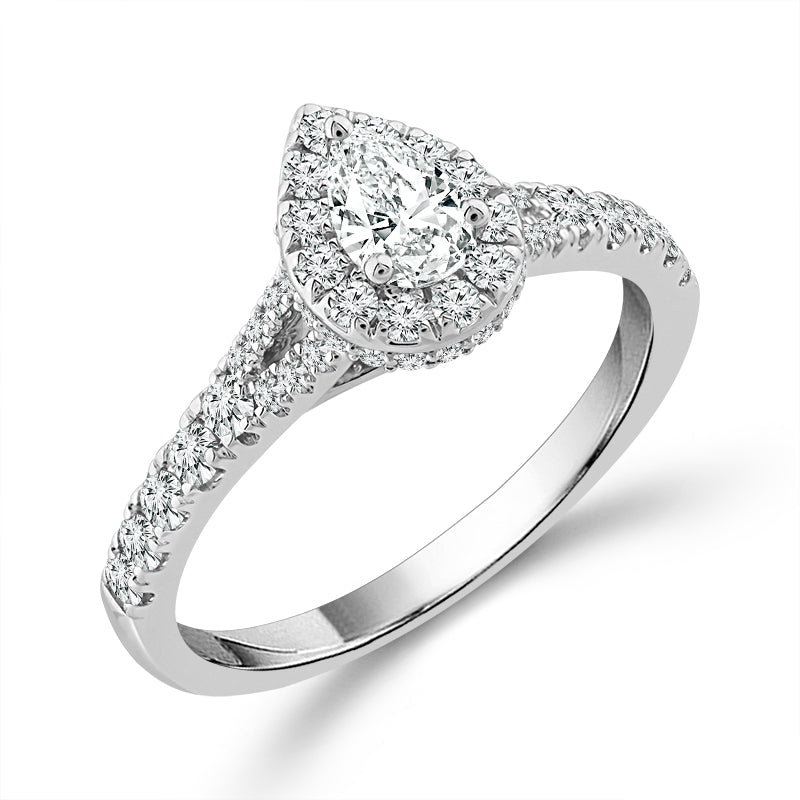 Diamond Engagement Ring 0.63 ct tw Pear 14k White Gold