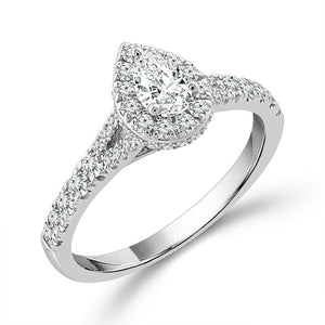 Diamond Engagement Ring 0.63 ct tw Pear 14k White Gold