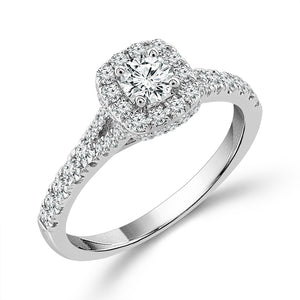 Diamond Engagement Ring 0.63 ct tw Round 14k White Gold