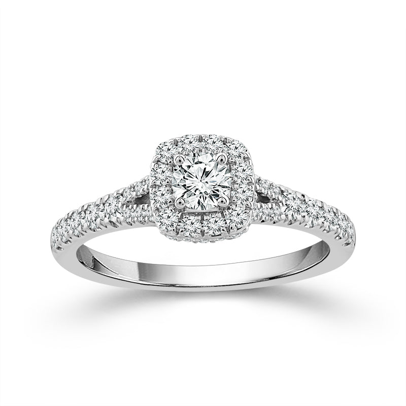 Diamond Engagement Ring 0.63 ct tw Round 14k White Gold
