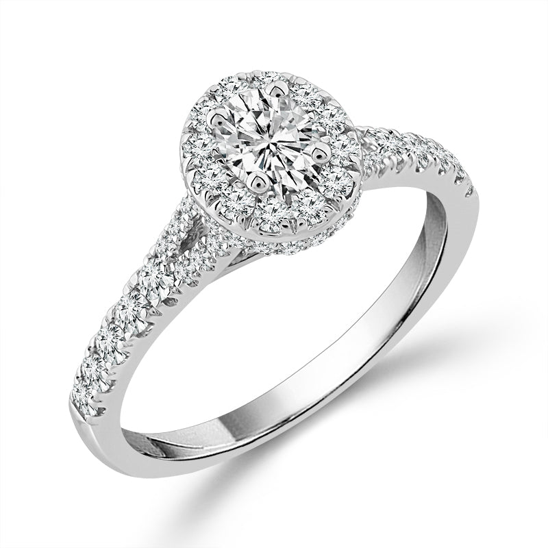 Diamond Engagement Ring 0.63 ct tw Oval 14k White Gold
