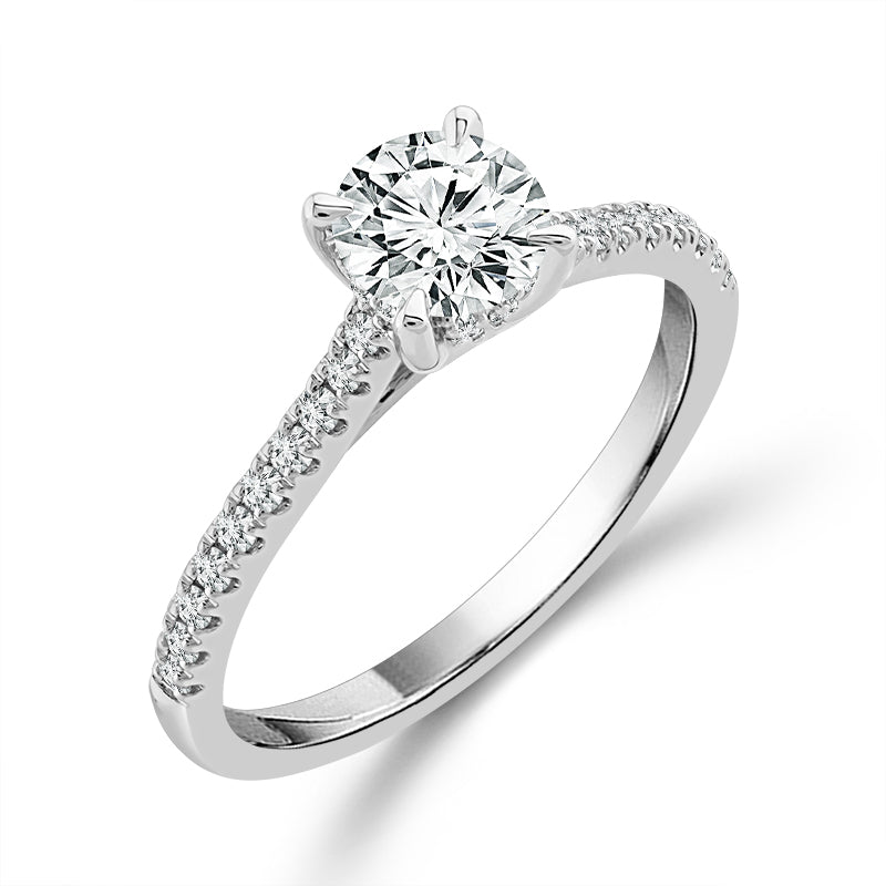 Diamond Engagement Ring 0.76 ct tw Round 14k White Gold