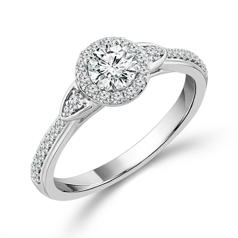 Diamond Engagement Ring 0.79 ct tw Round 14k White Gold
