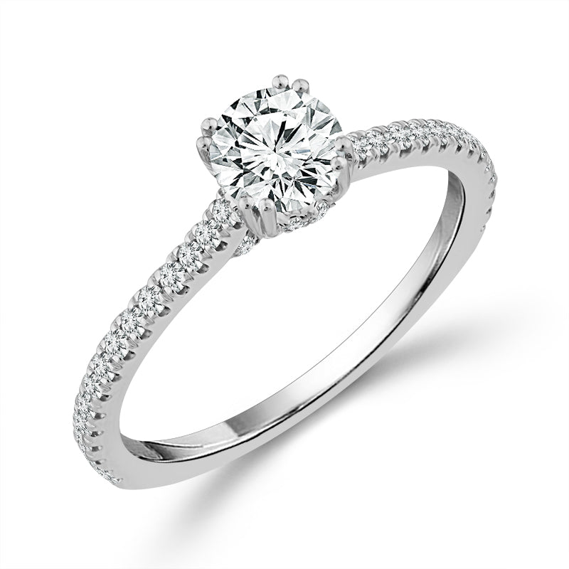 Diamond Engagement Ring 0.78 ct tw Round 14k White Gold