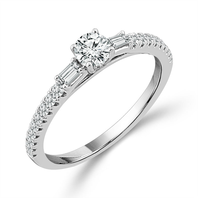 Diamond Engagement Ring 0.5 ct tw Round bag 14k White Gold